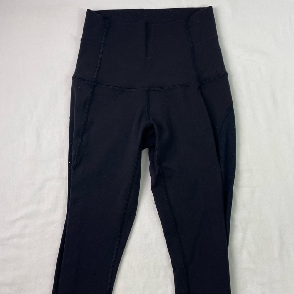 Lululemon Wunder Under Black Solid Stretch Mid Ri… - image 3